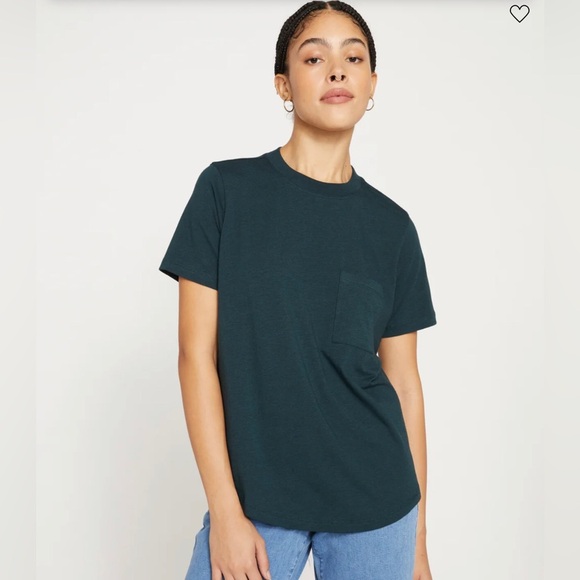 Universal Standard Tshirt Womens Size 3XL Deep Sea Green Pocket Tee Short Sleeve - Picture 1 of 8